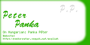 peter panka business card