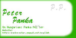 peter panka business card